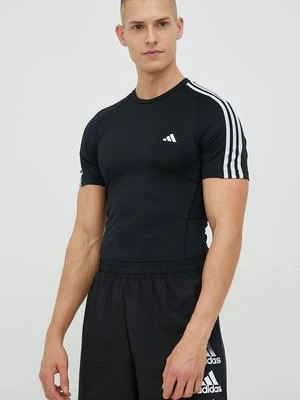 adidas Performance t-shirt treningowy Techfit 3-Stripes kolor czarny z aplikacją HD3525