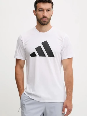 adidas Performance t-shirt treningowy Train Essentials męski kolor biały wzorzysty IM4373