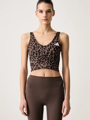 adidas Performance top sportowy damski Optime Essentials brązowy