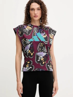 adidas Performance top treningowy x Farm Rio kolor bordowy KB5567