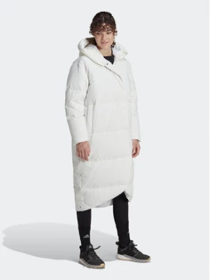 adidas Płaszcz zimowy Big Baffle Down Coat HN9939 Biały Loose Fit