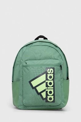 adidas plecak kolor zielony duży z nadrukiem IR9783