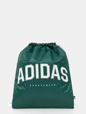 adidas plecak VAR GYMSACK kolor zielony z nadrukiem JG1083