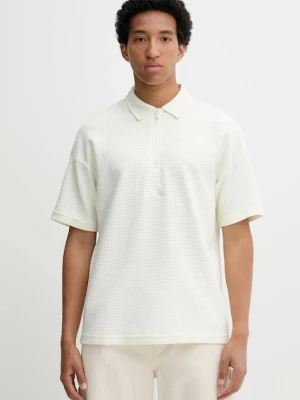 adidas polo bawełniane ALL SZN męski kolor beżowy gładki JL6547