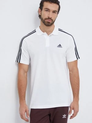 adidas polo bawełniane Essentials kolor biały z aplikacją IC9312