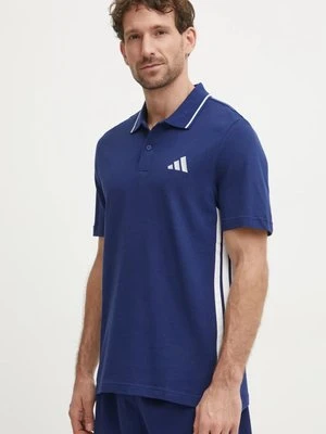 adidas polo bawełniane Essentials kolor granatowy wzorzysty JE6382