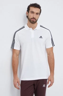 adidas polo bawełniane Essentials kolor biały z aplikacją IC9312