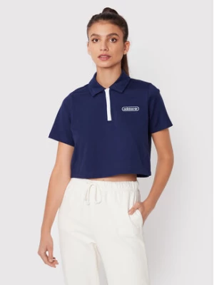 adidas Polo Crop HL6572 Granatowy Relaxed Fit