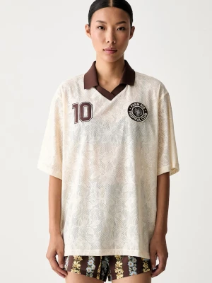 adidas polo damskie ażurowe x Farm Rio beżowy