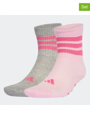 adidas Skarpety (2 pary) w kolorze szaro-jasnoróżowym rozmiar: 22