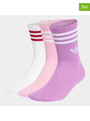 adidas Skarpety (3 pary) w kolorze jasnoróżowo-fioletowo-białym rozmiar: L
