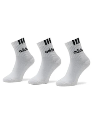 adidas Skarpety długie 3-Stripes Linear Half-Crew Cushioned Socks 3 Pairs HT3437 Biały