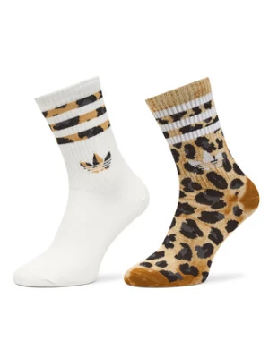 adidas Skarpety długie Leopard JV7855 Brązowy