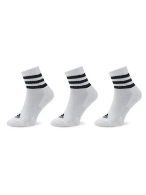 adidas Skarpety krótkie 3-Stripes Cushioned Sportswear Mid-Cut Socks 3 Pairs HT3456 Biały