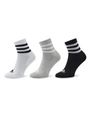 adidas Skarpety krótkie 3-Stripes Cushioned Sportswear Mid-Cut Socks 3 Pairs IC1318 Szary
