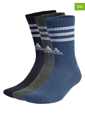 adidas Skarpety sportowe (3 pary) w kolorze niebiesko-szaro-czarnym rozmiar: XS