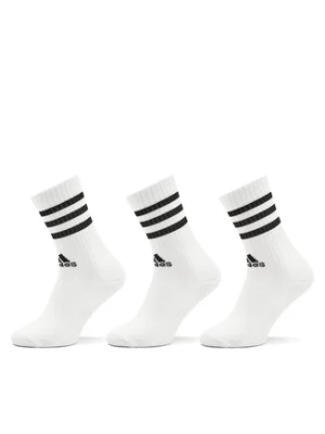 adidas Skarpety wysokie unisex 3-Stripes Cushioned Crew Socks 3 Pairs HT3458 Biały
