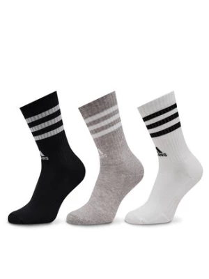 adidas Skarpety wysokie unisex 3-Stripes Cushioned Crew Socks 3 Pairs IC1323 Szary