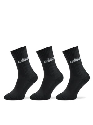 adidas Skarpety wysokie unisex Linear Crew Cushioned Socks 3 Pairs IC1301 Czarny