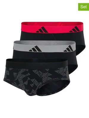 adidas Slipy (3 pary) w kolorze czarnym, czerwonym i szarym rozmiar: M