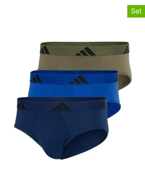 adidas Slipy (3 pary) w kolorze granatowym, khaki i niebieskim rozmiar: L