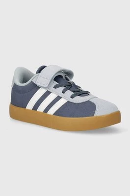 adidas sneakersy zamszowe dziecięce VL COURT 3.0 EL C kolor niebieski