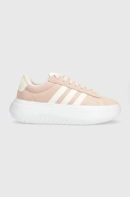 adidas sneakersy zamszowe GRAND COURT kolor różowy IE1104