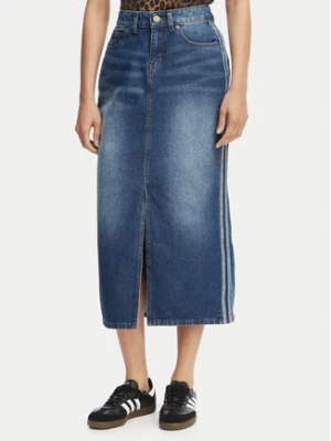 adidas Spódnica jeansowa 3-Stripes KD2908 Niebieski Regular Fit