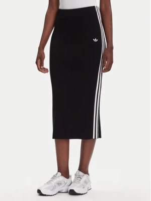 adidas Spódnica ołówkowa adicolor Knit 3-Stripes JW2661 Czarny Regular Fit
