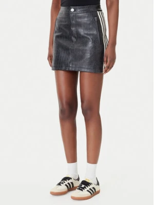 adidas Spódnica z imitacji skóry Pleather KE5034 Czarny Regular Fit