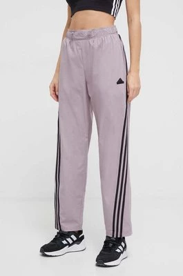 adidas spodnie damskie kolor fioletowy wzorzyste IS3655