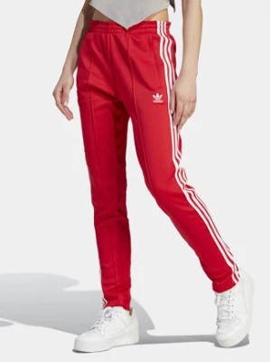 adidas Spodnie dresowe adicolor SST IK6603 Czerwony Slim Fit