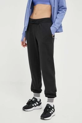 adidas spodnie dresowe bawełniane kolor czarny gładkie