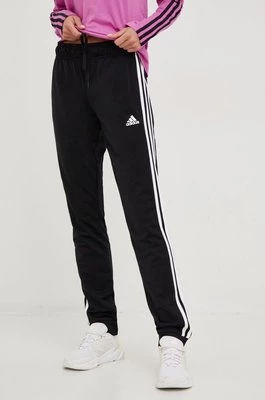 adidas spodnie dresowe damskie kolor czarny z aplikacją