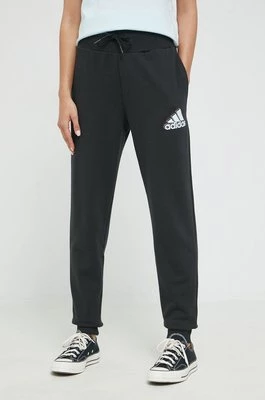 adidas spodnie dresowe damskie kolor czarny z nadrukiem