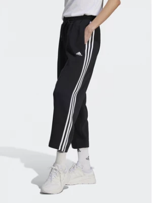 adidas Spodnie dresowe Essentials 3-Stripes Open Hem Fleece HZ5748 Czarny Loose Fit