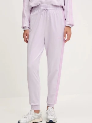 adidas spodnie dresowe Essentials damskie kolor fioletowy gładkie JE1189