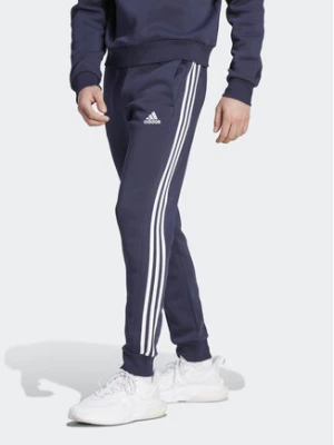 adidas Spodnie dresowe Essentials Fleece 3-Stripes Cuff IJ6493 Granatowy Regular Fit