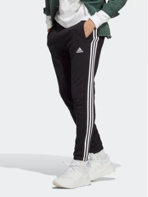 adidas Spodnie dresowe Essentials French Terry Tapered Elastic Cuff 3-Stripes Joggers IC0050 Czarny Regular Fit