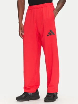 adidas Spodnie dresowe Essentials JF3601 Czerwony Loose Fit