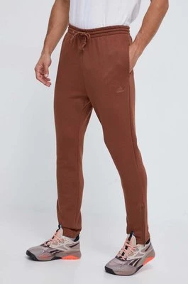 adidas spodnie dresowe kolor brązowy gładkie