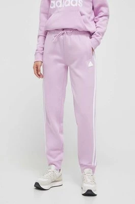 adidas spodnie dresowe kolor różowy z aplikacją