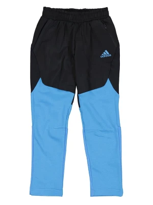 adidas Spodnie dresowe w kolorze niebiesko-czarnym rozmiar: 128