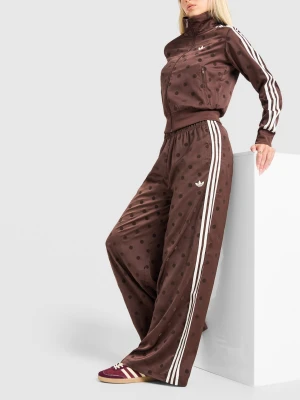 adidas Spodnie Satin Polka Dots Wide Leg brązowy