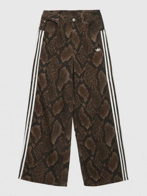 adidas Spodnie Snake Print Denim Loose brązowy