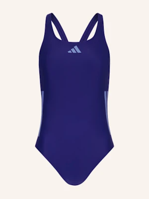 Adidas Strój Kąpielowy 3-Streifen C-Back blau niebieski