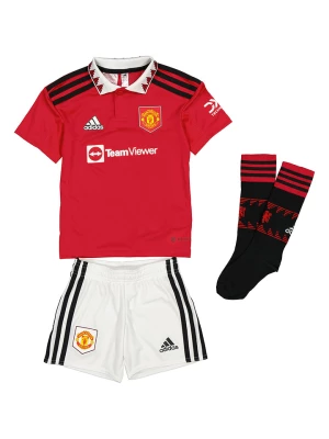 adidas Strój sportowy "Manchester United" w kolorze czerwono-czarno-białym rozmiar: 104