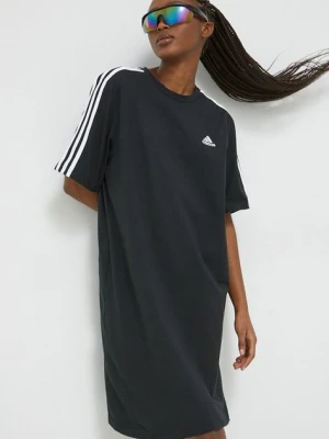 adidas sukienka bawełniana Essentials kolor czarny mini oversize HR4923