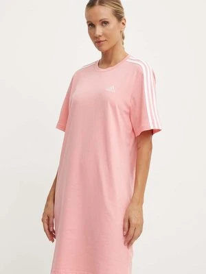 adidas sukienka bawełniana Essentials kolor różowy mini prosta IY4242