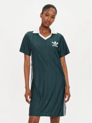 adidas Sukienka codzienna adicolor 3-Stripes IX5507 Zielony Loose Fit